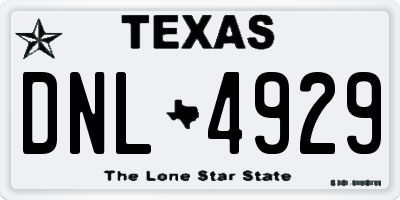 TX license plate DNL4929