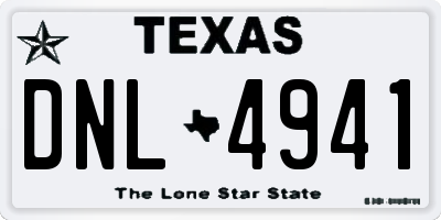 TX license plate DNL4941