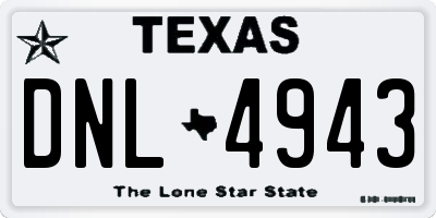 TX license plate DNL4943