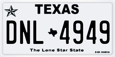 TX license plate DNL4949
