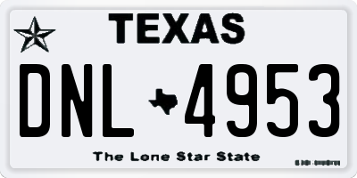 TX license plate DNL4953