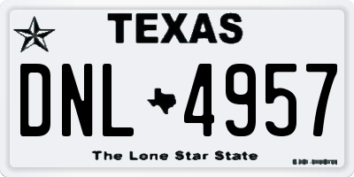 TX license plate DNL4957
