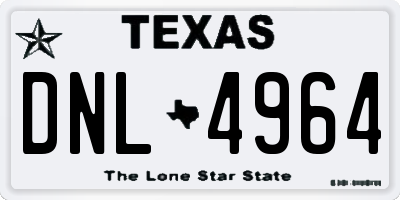 TX license plate DNL4964