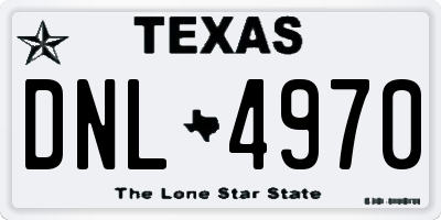 TX license plate DNL4970