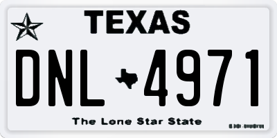 TX license plate DNL4971