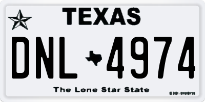 TX license plate DNL4974