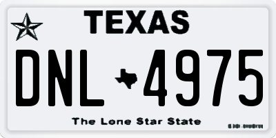 TX license plate DNL4975