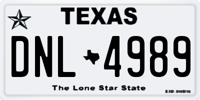TX license plate DNL4989