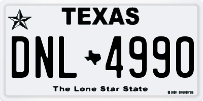 TX license plate DNL4990
