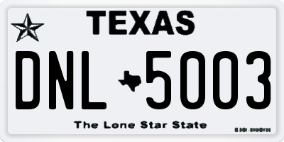 TX license plate DNL5003