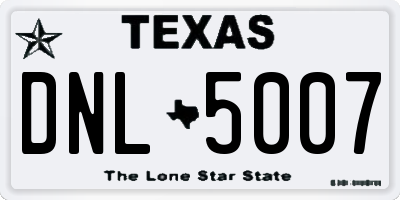 TX license plate DNL5007