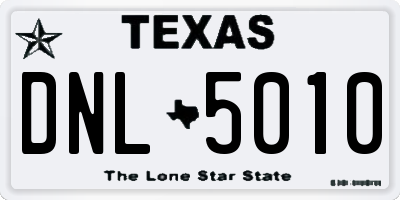 TX license plate DNL5010