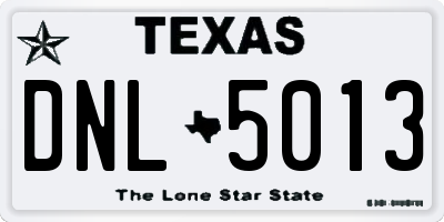 TX license plate DNL5013