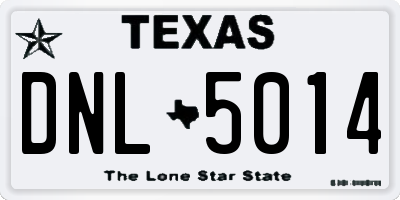 TX license plate DNL5014