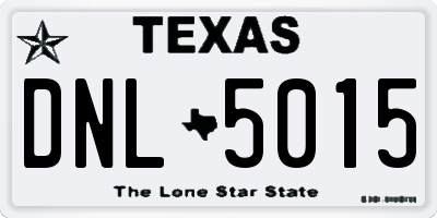 TX license plate DNL5015