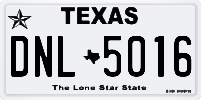 TX license plate DNL5016