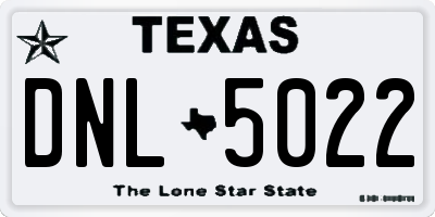 TX license plate DNL5022