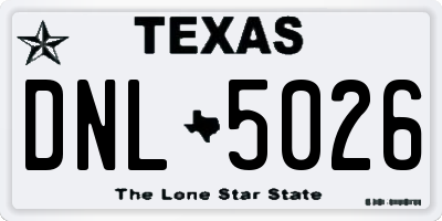 TX license plate DNL5026