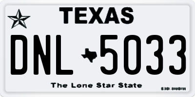 TX license plate DNL5033
