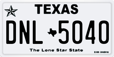 TX license plate DNL5040