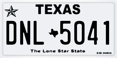 TX license plate DNL5041