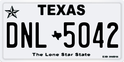 TX license plate DNL5042