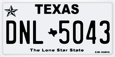 TX license plate DNL5043