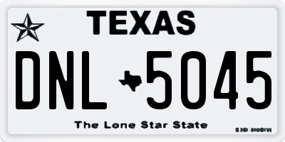 TX license plate DNL5045