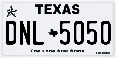 TX license plate DNL5050