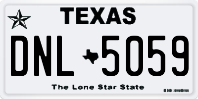 TX license plate DNL5059