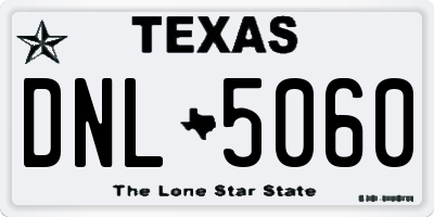 TX license plate DNL5060