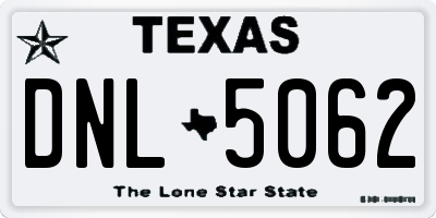 TX license plate DNL5062