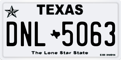 TX license plate DNL5063
