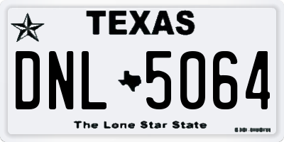 TX license plate DNL5064