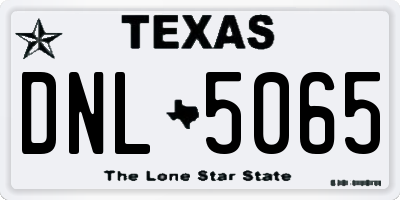 TX license plate DNL5065