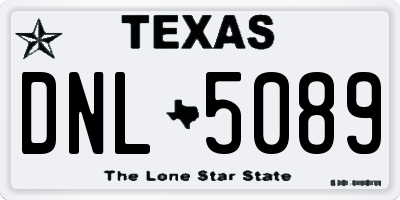 TX license plate DNL5089