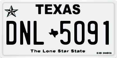 TX license plate DNL5091