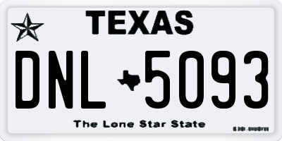 TX license plate DNL5093