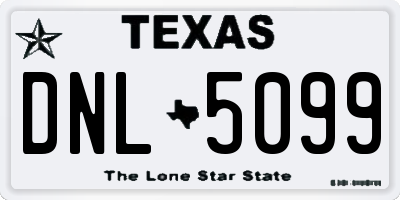 TX license plate DNL5099