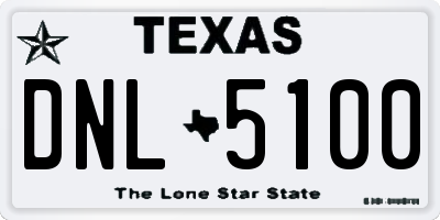 TX license plate DNL5100