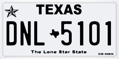 TX license plate DNL5101