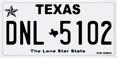 TX license plate DNL5102