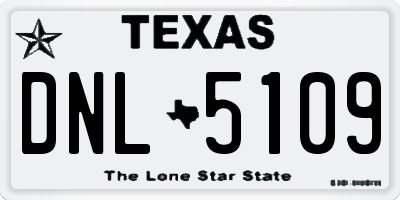 TX license plate DNL5109