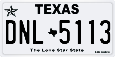 TX license plate DNL5113