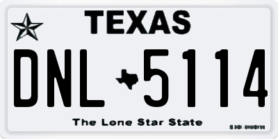 TX license plate DNL5114