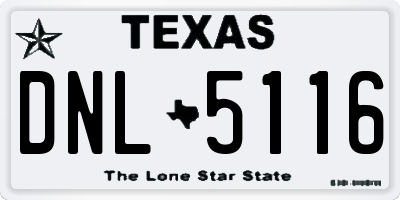 TX license plate DNL5116