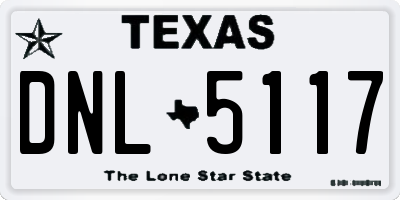 TX license plate DNL5117
