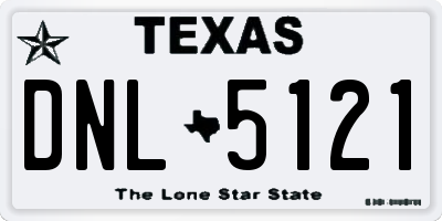 TX license plate DNL5121