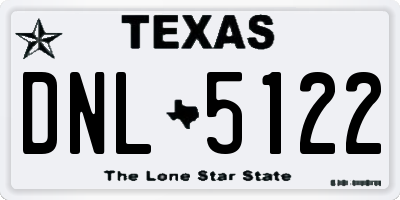 TX license plate DNL5122