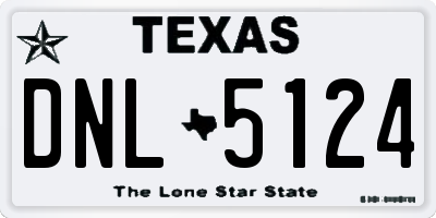 TX license plate DNL5124